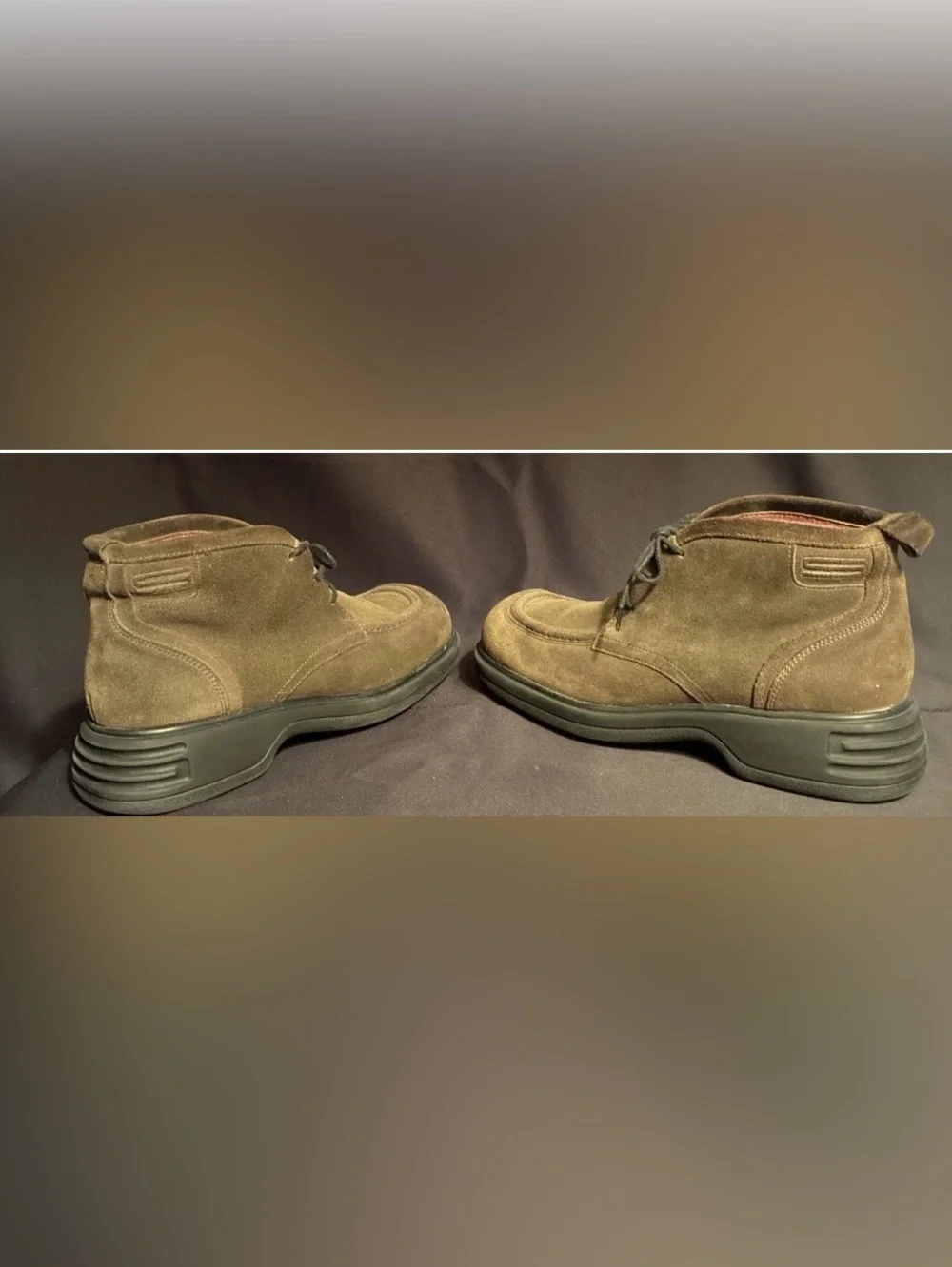 VTG 90s Shellys London Suede Boots Square Toe Made in EEC Chunky Grunge Chukka